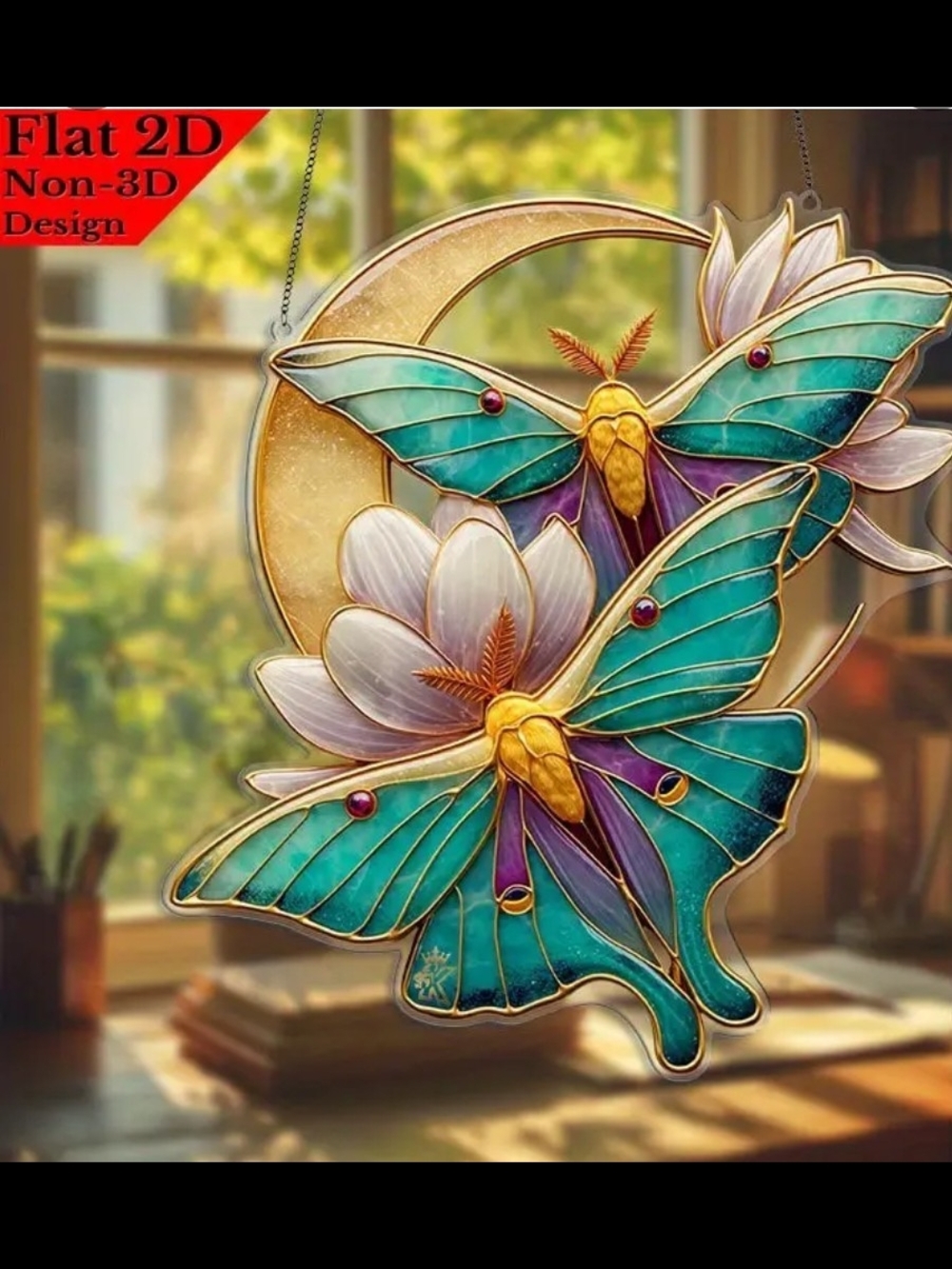Moon Butterfly Acrylic Suncatcher